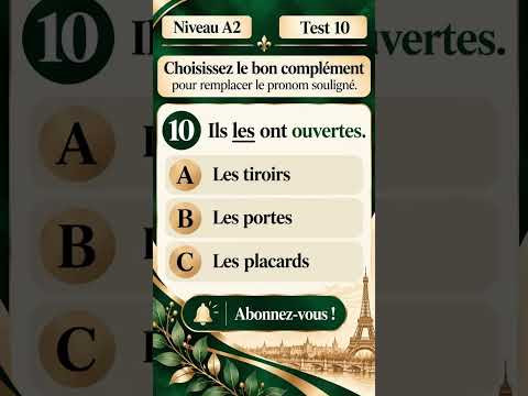 Test 10 NIVEAU A2 #французскийпополочкам #урокифранцузького #учитьфранцузский