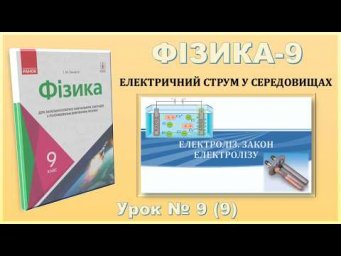 ФІЗИКА-9 | Урок 9 (9) | Електроліз. Закон електролізу