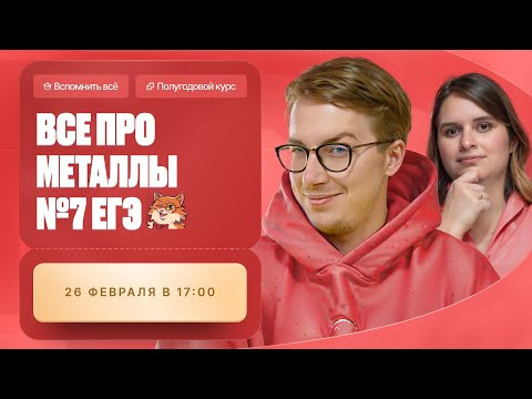Всё про металлы для ЕГЭ по химии. Задание №7 | Полугодовой курс | Степенин и Дацук Всё про металлы для ЕГЭ по химии. Задание №7 | Полугодовой курс | Степенин и Дацук