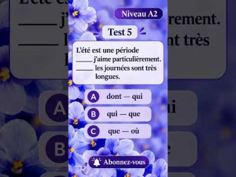 Test 5 NIVEAU A2 #французскийпополочкам #урокифранцузького #французскийонлайн #грамматикафранцузский