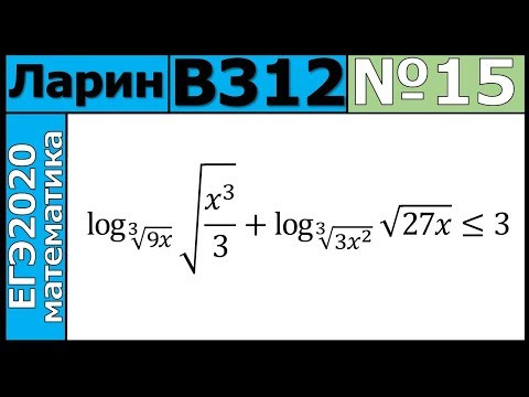 Разбор Задания №15 из Варианта Ларина №312 ЕГЭ-2020. Разбор Задания №15 из Варианта Ларина №312 ЕГЭ-2020.