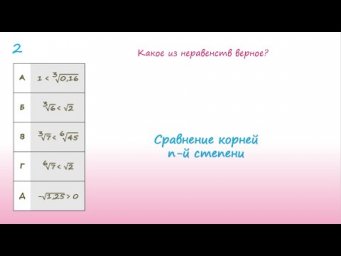Сравнение корней п й степени