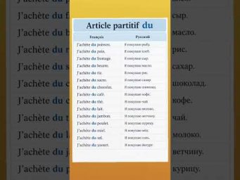 Частичный артикль du #французскийязык #французскийпополочкам #учитьфранцузский #диалогинафранцузско