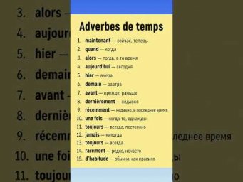 Adverbes de temps #французский #французскийснуля #французскийонлайн #французскийпополочкам