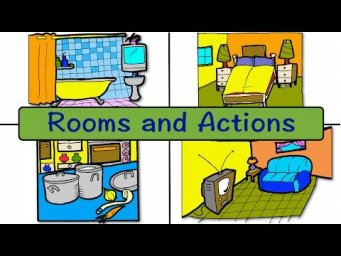Rooms and Actions - At Home (easy English conversation practice) | Mark Kulek - ESL