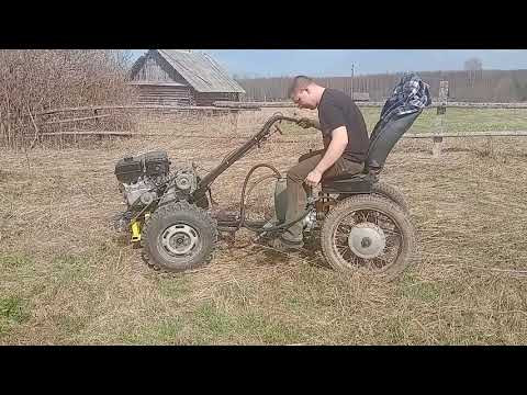 Пробные испытания гидропривода адаптера для мотоблока
