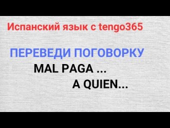 Испанский язык с tengo365. Переведи поговорку если сможешь. MAL PAGA...