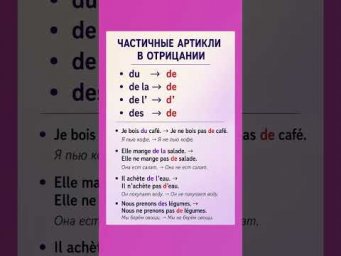 ОТРИЦАНИЕ частичных артиклей #французский #французскийснуля #французскийонлайн #урокифранцузского