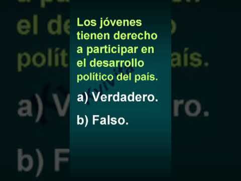 Los j&oacute;venes tienen derecho a participar en el desarrollo pol&iacute;tico del pa&iacute;s.