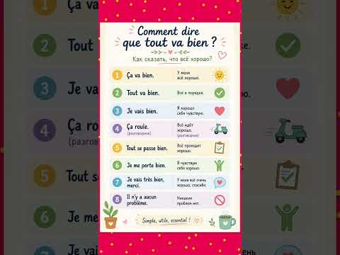Comment dire que tout va bien #французский #французскийснуля #французскийонлайн #французскийпополочк Comment dire que tout va bien #французский #французскийснуля #французскийонлайн #французскийпополочк