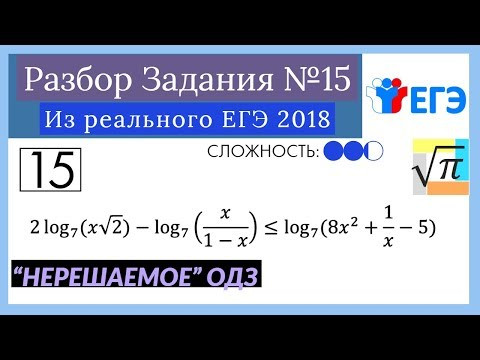 Разбор задания №15 из Рельного ЕГЭ 2018 Разбор задания №15 из Рельного ЕГЭ 2018