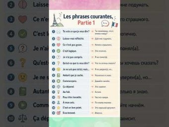 Les phrases courantes #французский #учитьфранцузский #французскийпополочкам