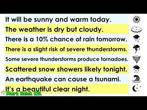 The Weather - match sentences with its picture (#5) | Reading Practice - Mark Kulek ESL