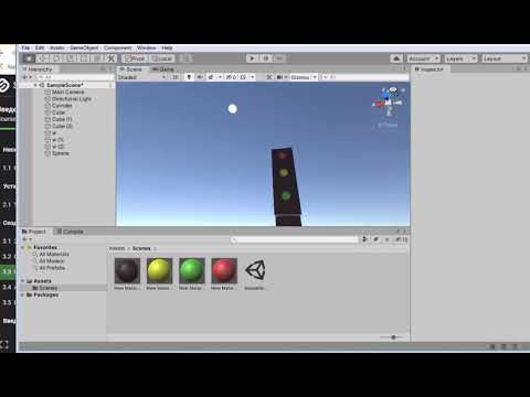 Создаём светофор в Unity и правильно сохраняем проект и сцену Д391 Rec 08 04 21