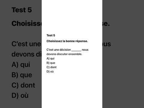 Test 5 niveau A2 #французский #учитьфранцузский #французскийпополочкам #французскийязык #