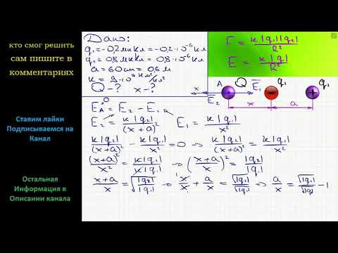 Физика Отрицательный заряд q1 = -0.2 мкКл и положительный заряд q2 = 0.8 мкКл расположены