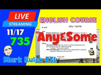 Any & Some (quiz) - English Class #735 | Live Stream English Class - Mark Kulek ESL