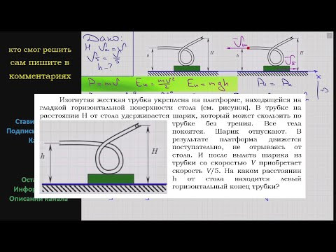 Физика Изогнутая жесткая трубка укреплена на платформе находящейся на гладкой горизонтальной Физика Изогнутая жесткая трубка укреплена на платформе находящейся на гладкой горизонтальной