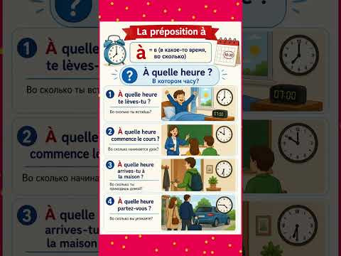&agrave; quelle heure - в котором часу #французский #французскийснуля #французскийонлайн #французскийпополо